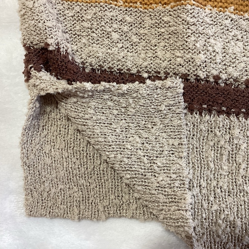 NEW Mason & Belle Striped Sweater Size Large Multicolor Brown Tan - Picture 4 of 11